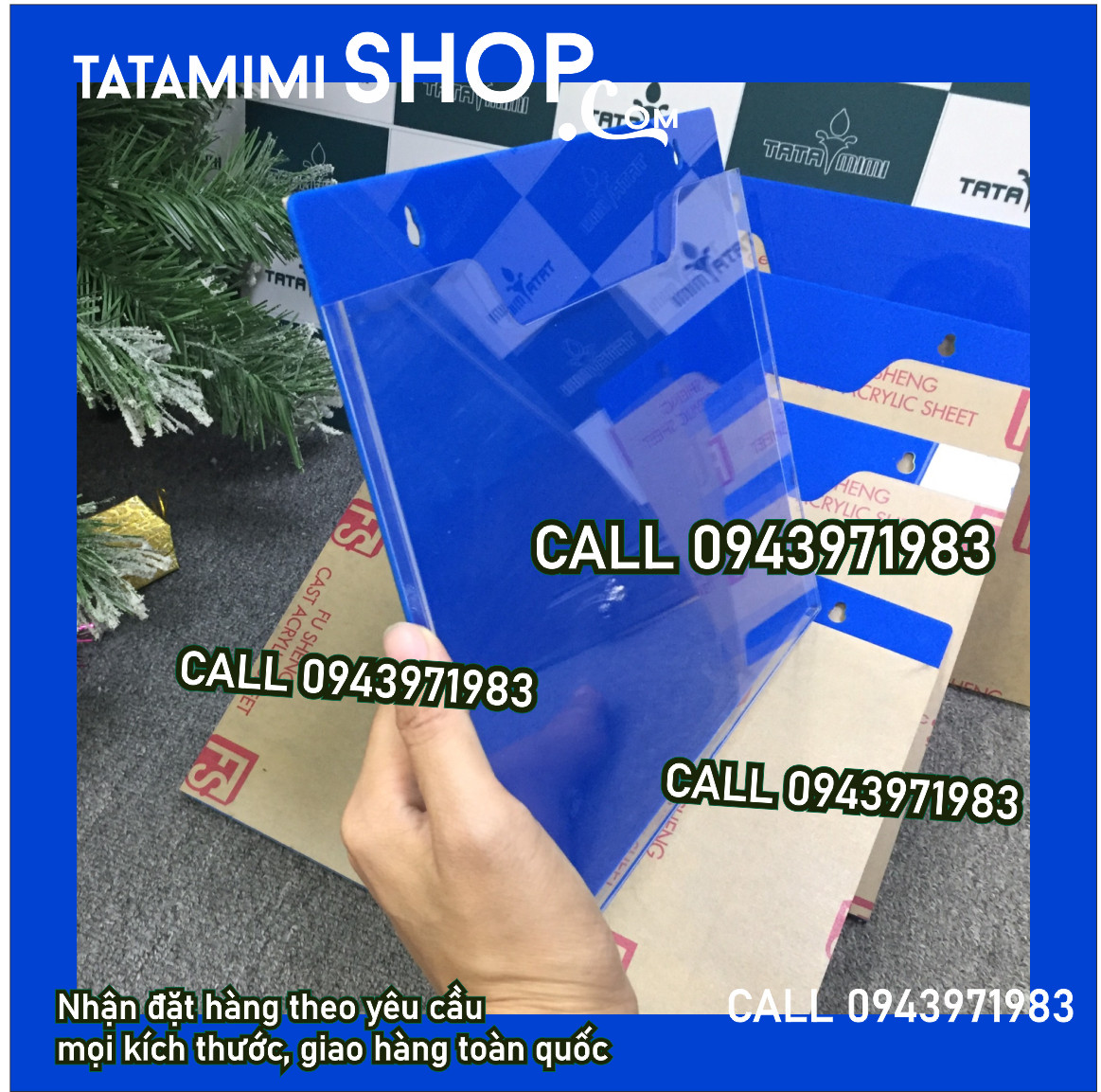 Kệ checklist màu xanh coban treo tường