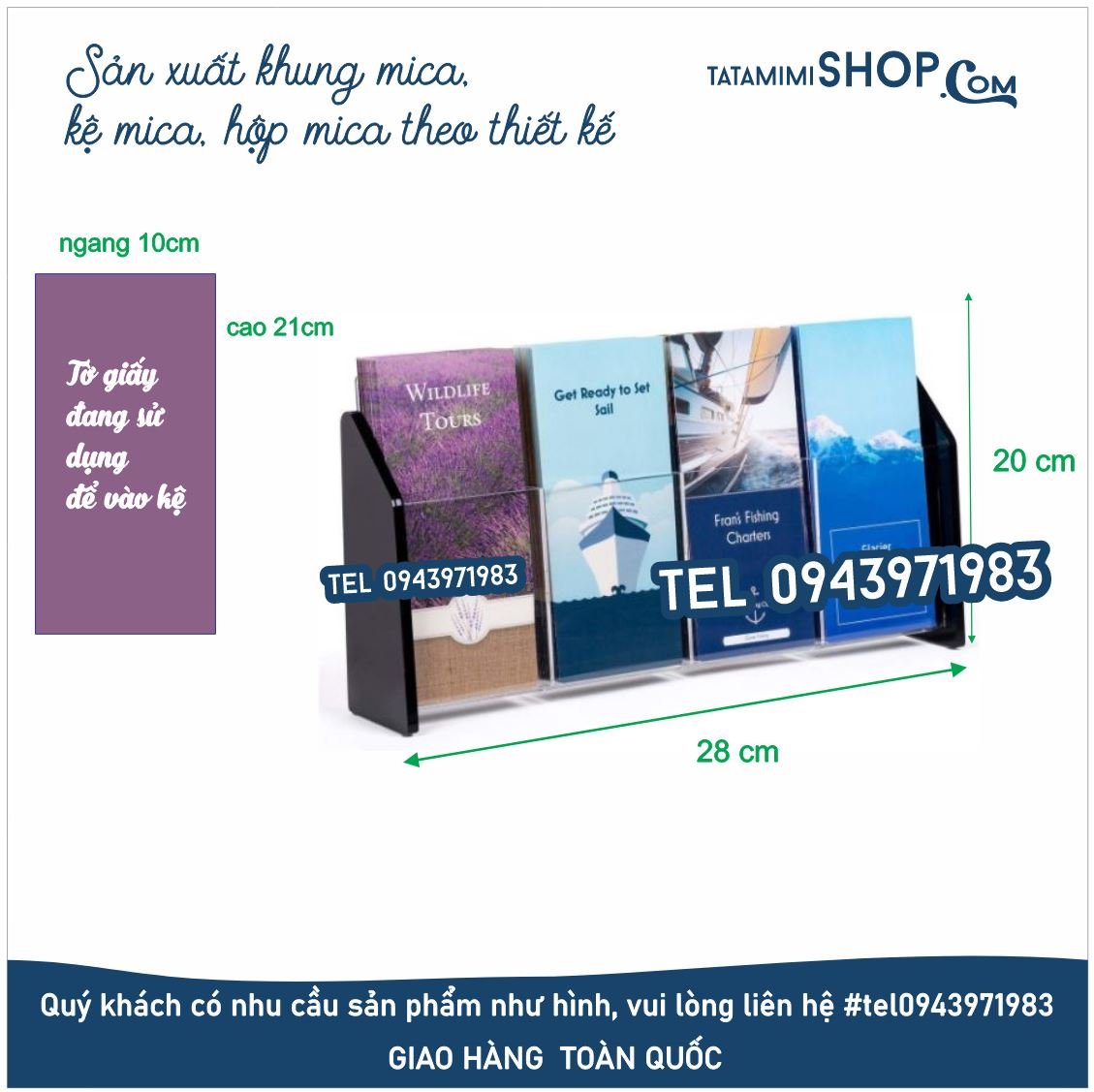 Hộp để tờ rơi kích thước A4 gập ba