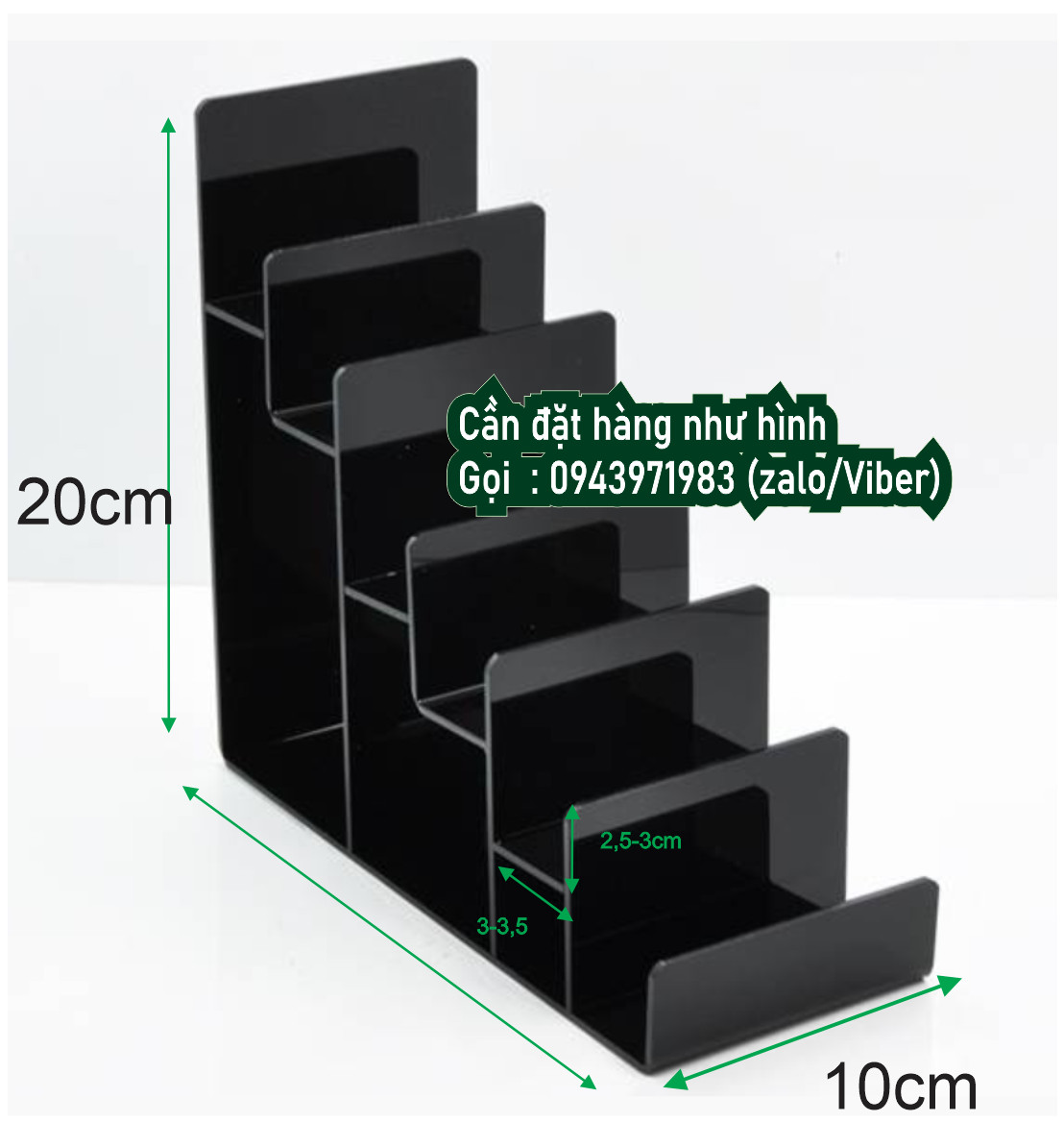 Kệ ví để bàn - kệ đựng sơn treo tường bằng mica