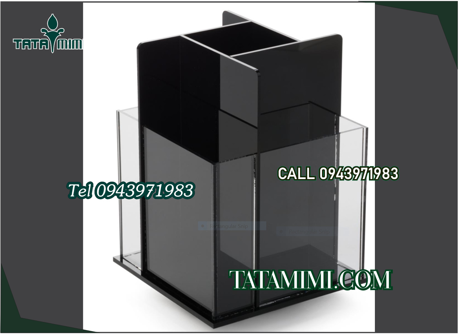 Kệ xoay 3 mặt các màu chia ngăn nhỏ đựng giấy tờ