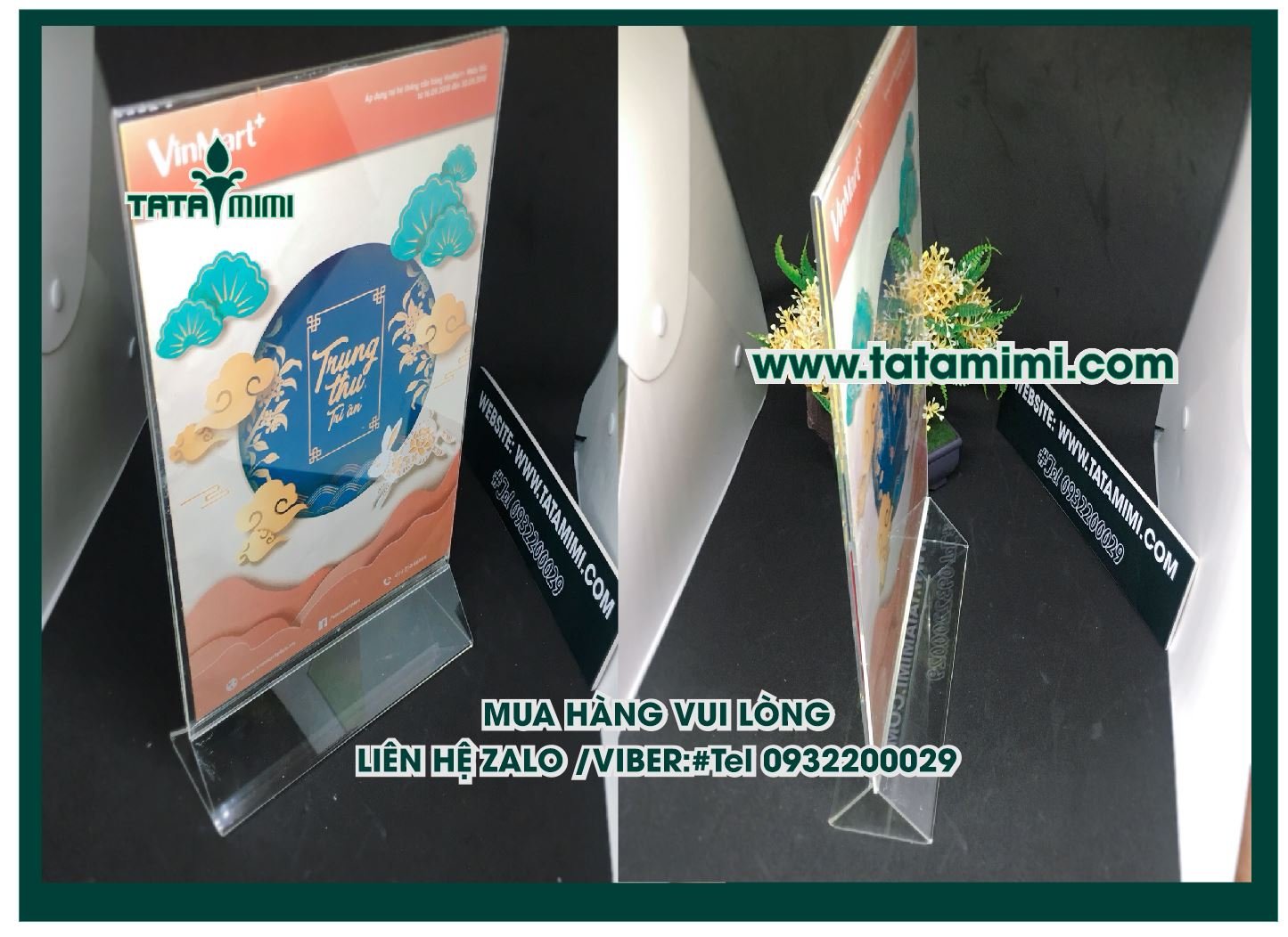 Standee để bàn từ mica