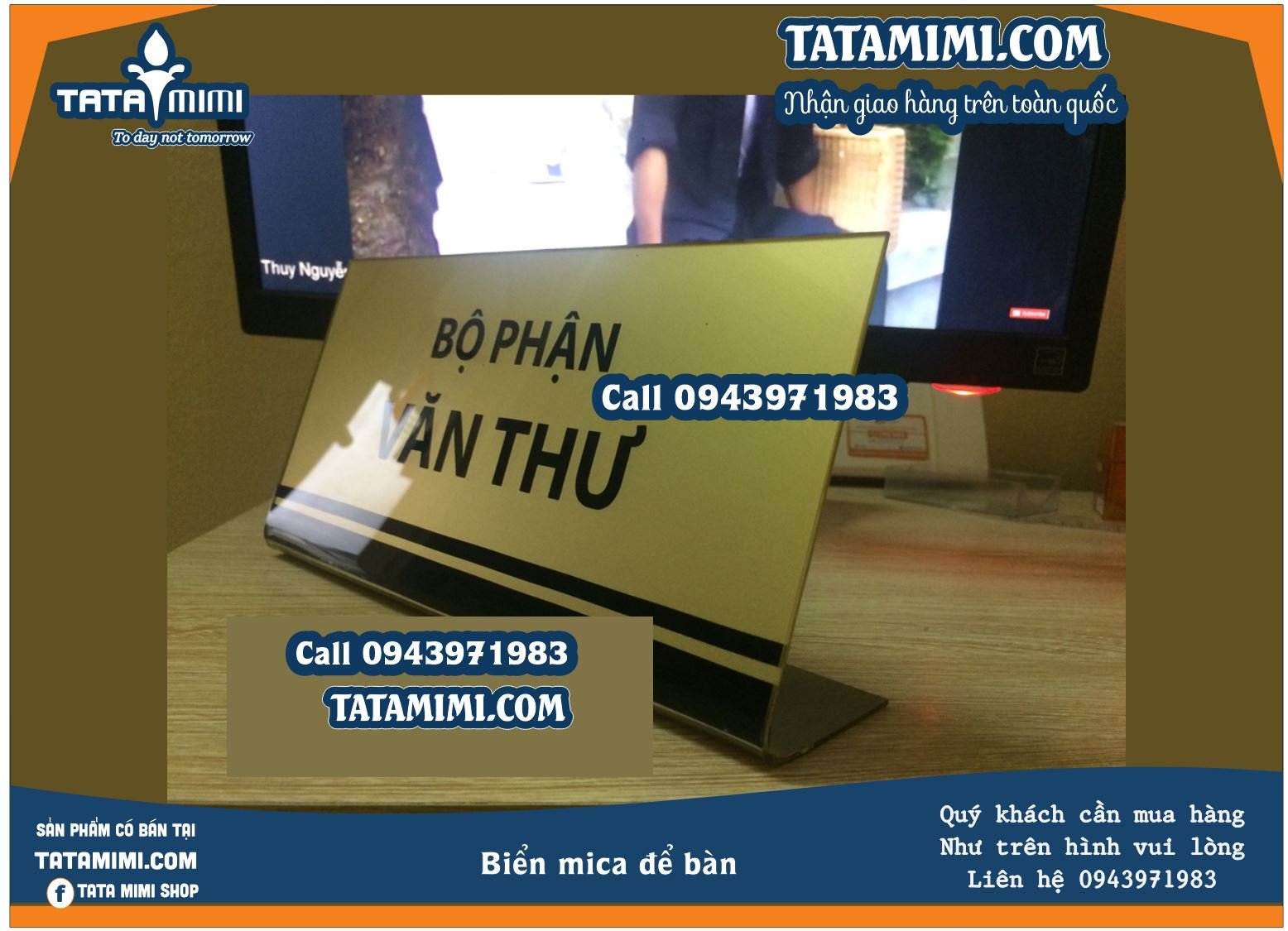 Biển chức danh mẫu đơn giản