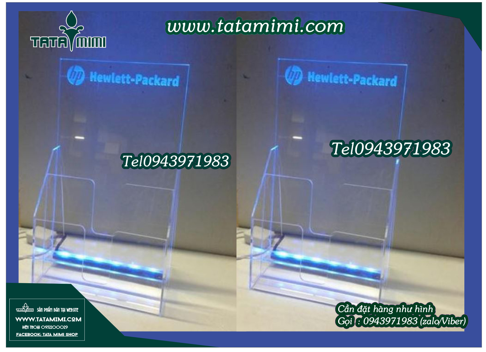 Kệ mica để bàn làm độ rộng hộp lớn