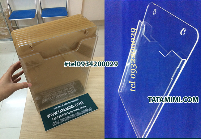 Kệ mica khổ A4 treo tường