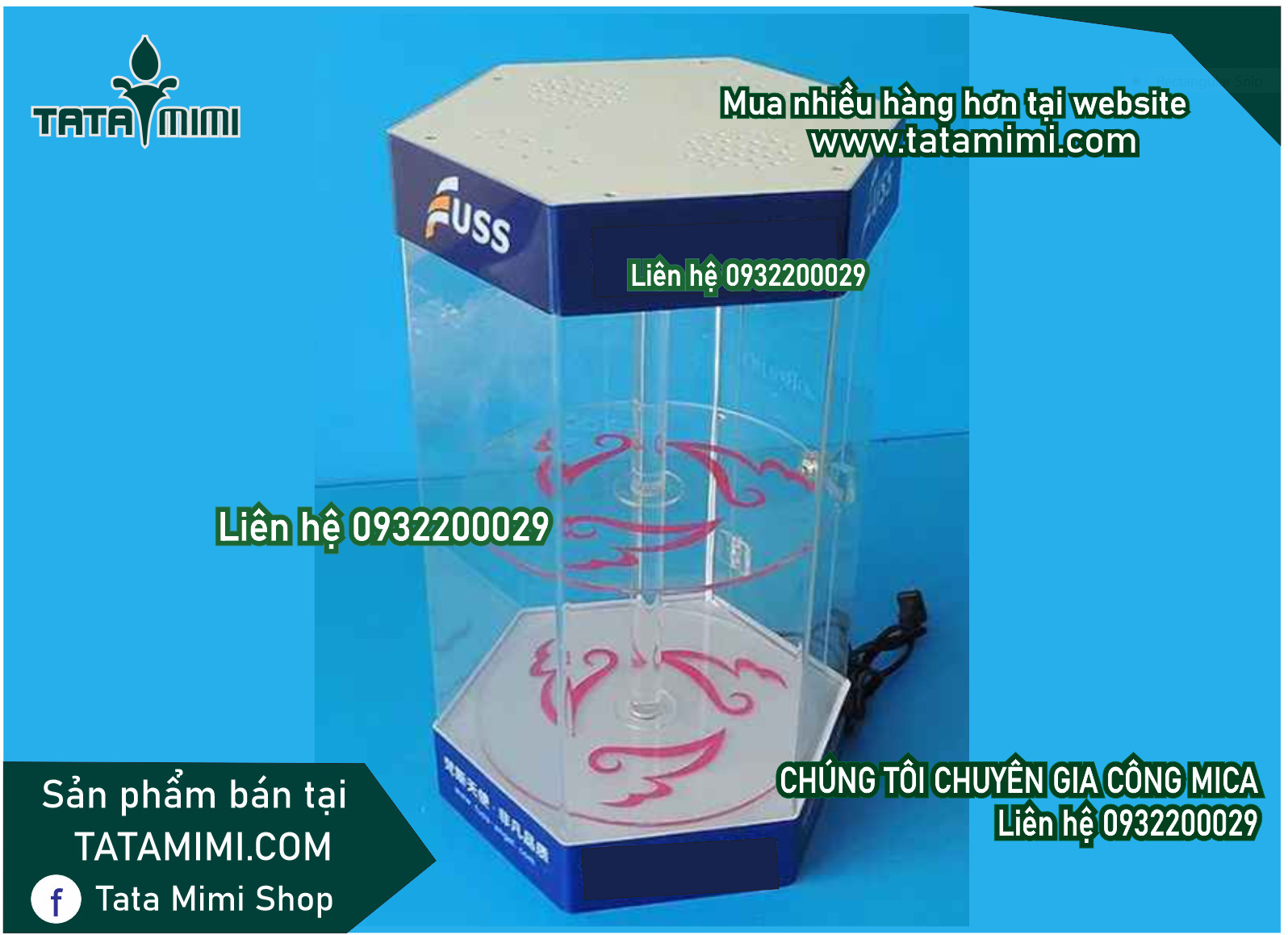 Kệ xoay mica để đồ vật hoặc giấy tờ