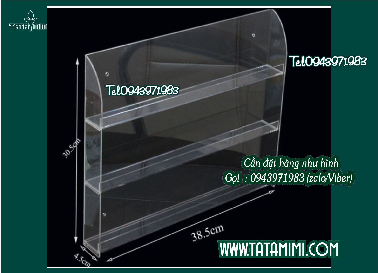 Kệ sơn nước bằng mica bền đẹp