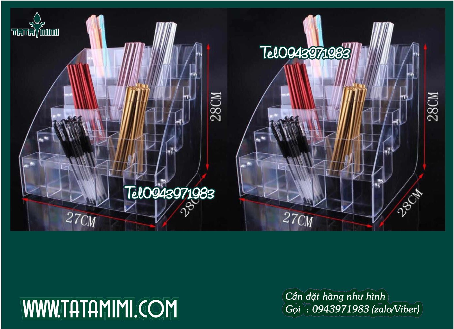 Kệ sơn nước bằng mica bền đẹp