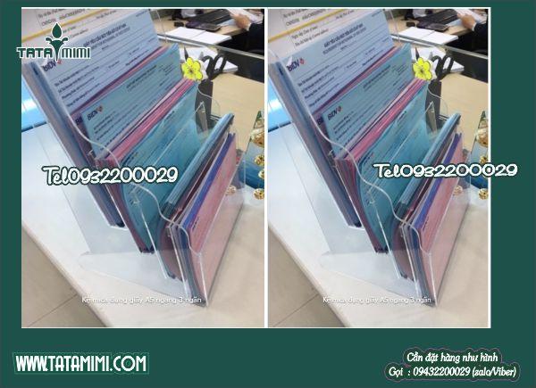 Kệ mica để bàn kích thước A5 ngang