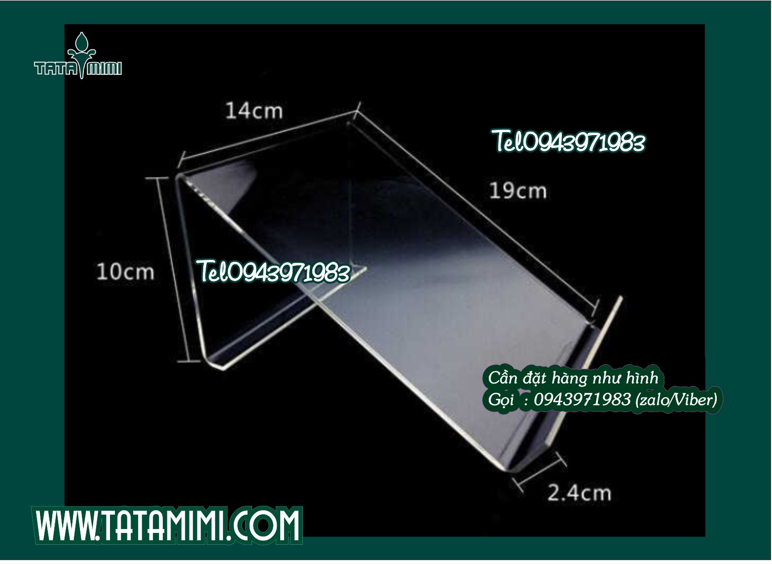 Kích thước phổ thông của kệ sách mica