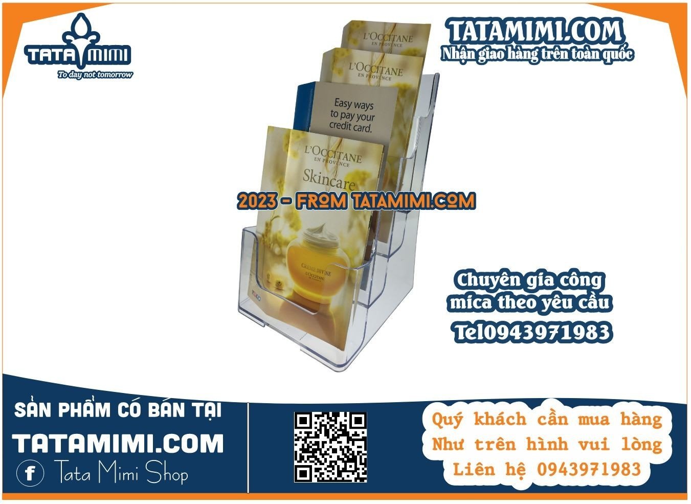 Kệ để sách các kích thước từ mica