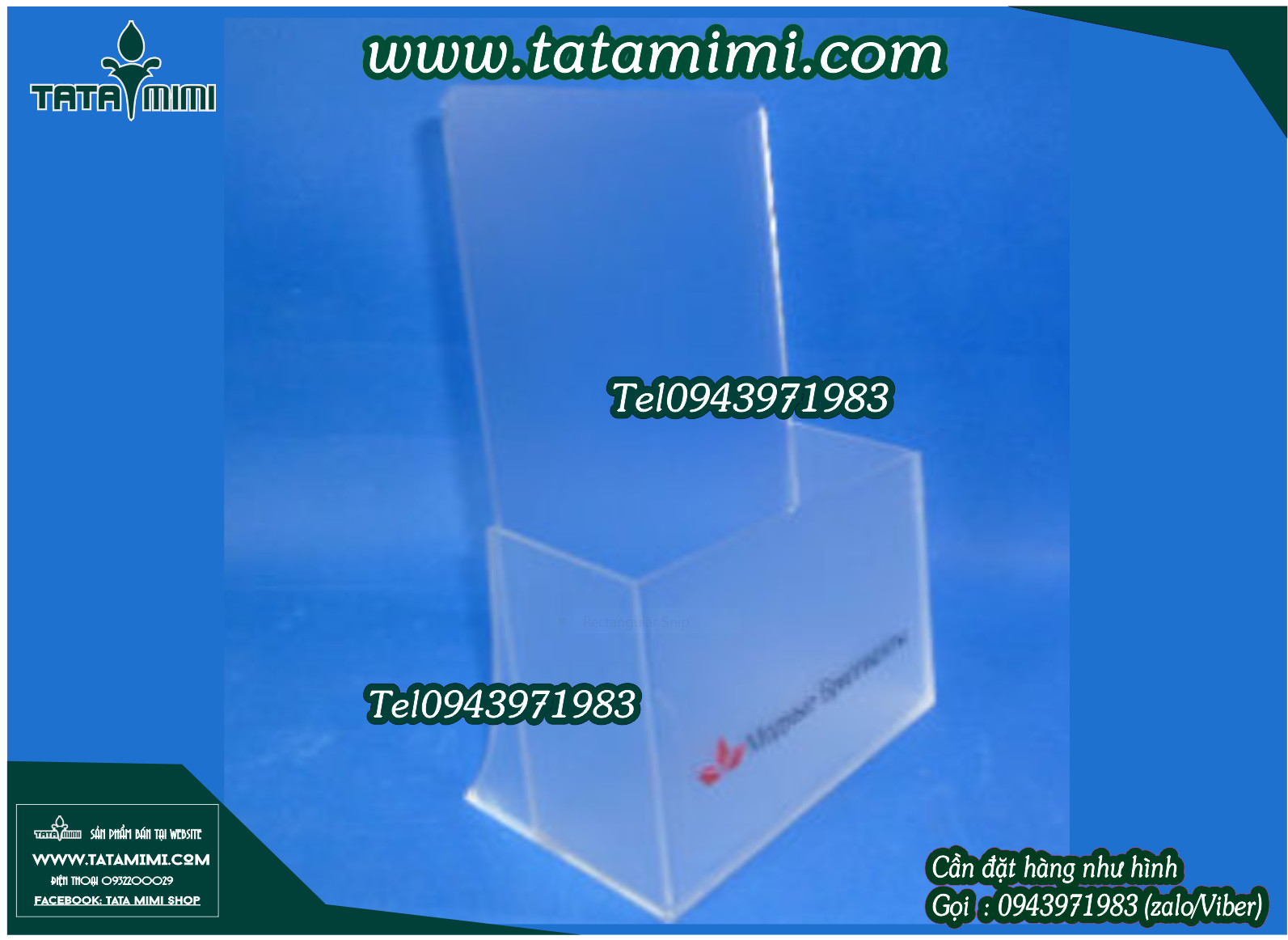 Kệ tờ rơi 1 ngăn để bàn từ mica