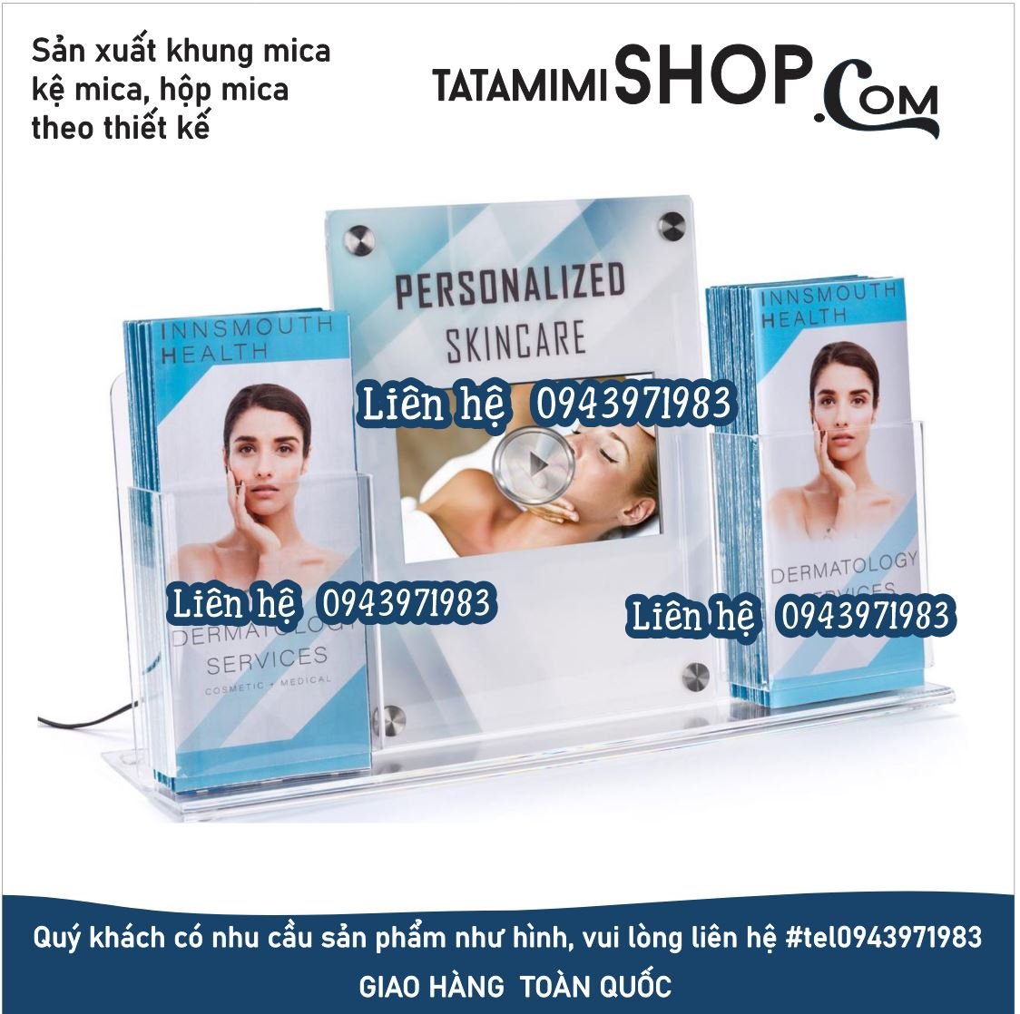 Kệ mica treo tường và để bàn đều từ mica