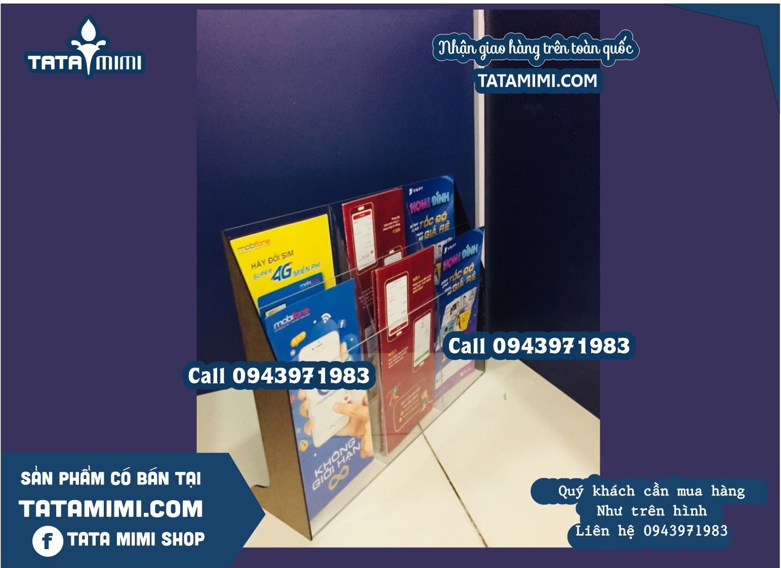 Hộp tờ rơi để bàn chia ngăn