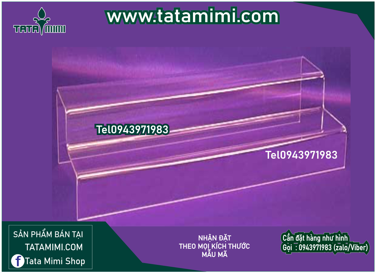 Kệ mica nhiều tầng để trưng bày