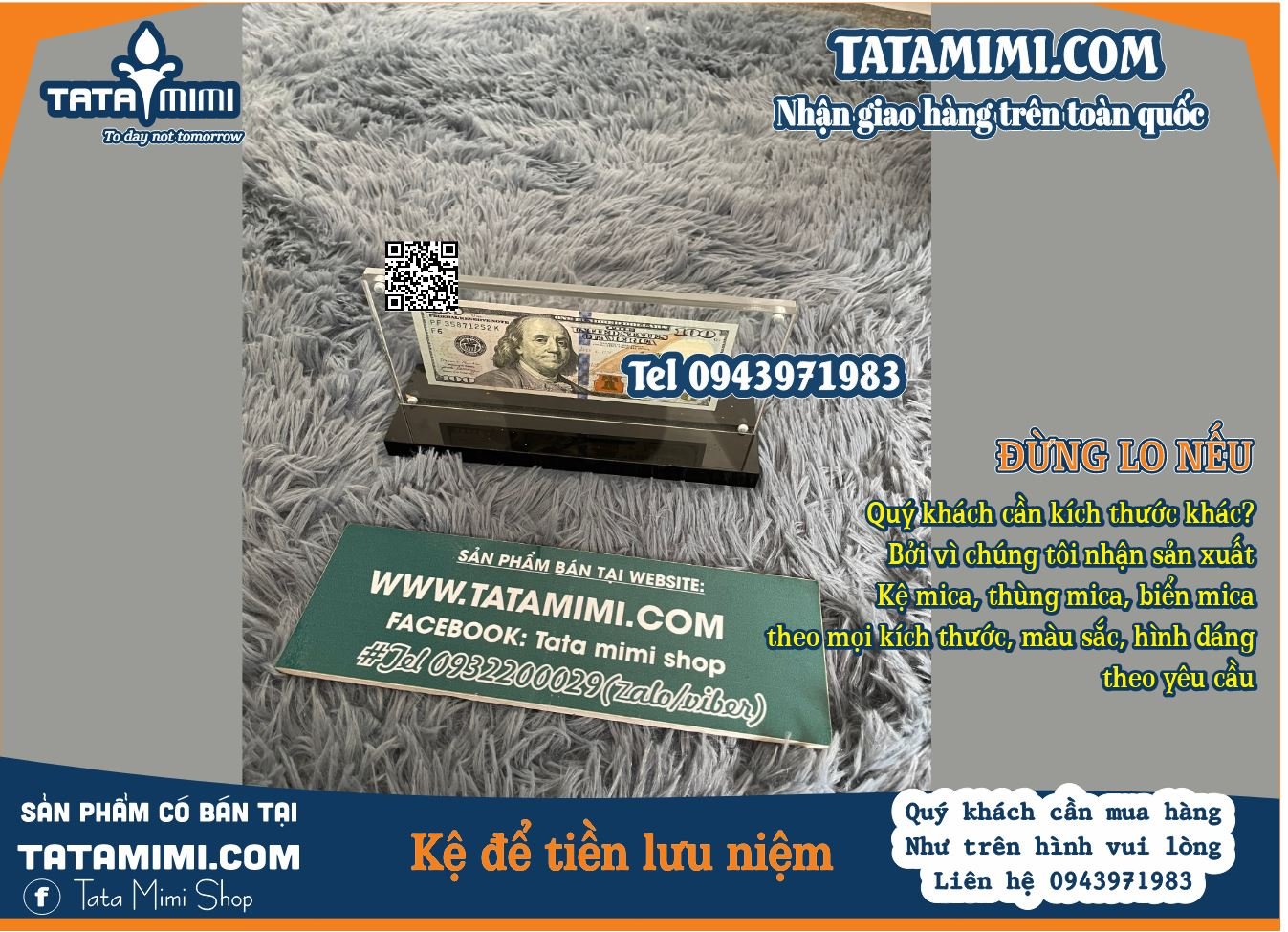 Khung mica hít nam châm để tiền lưu niệm