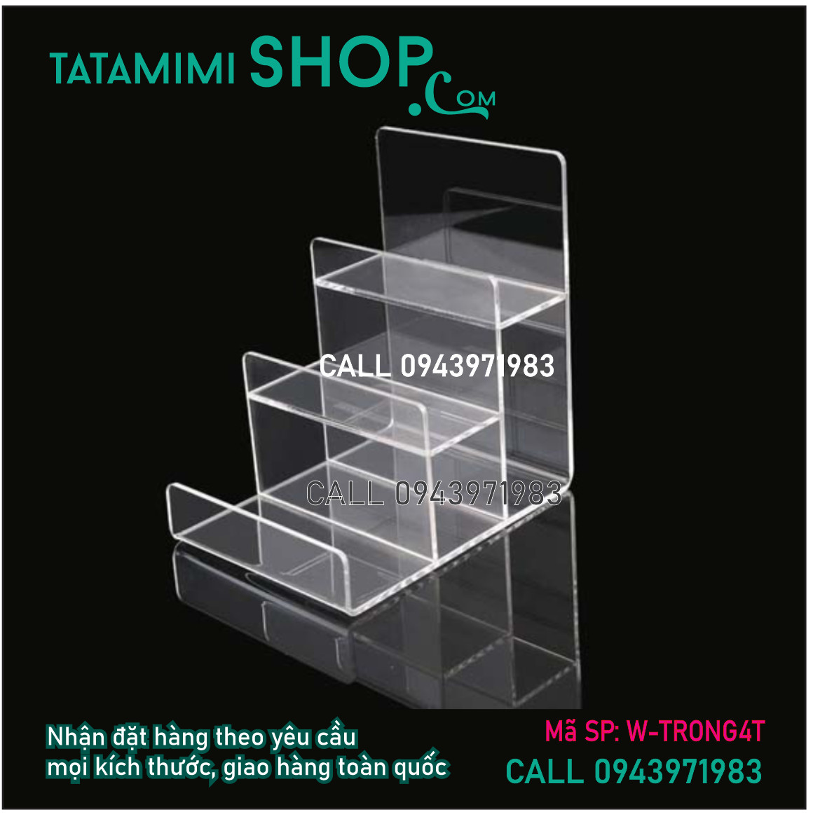 Có sẵn kệ ví- kệ kính bằng mica