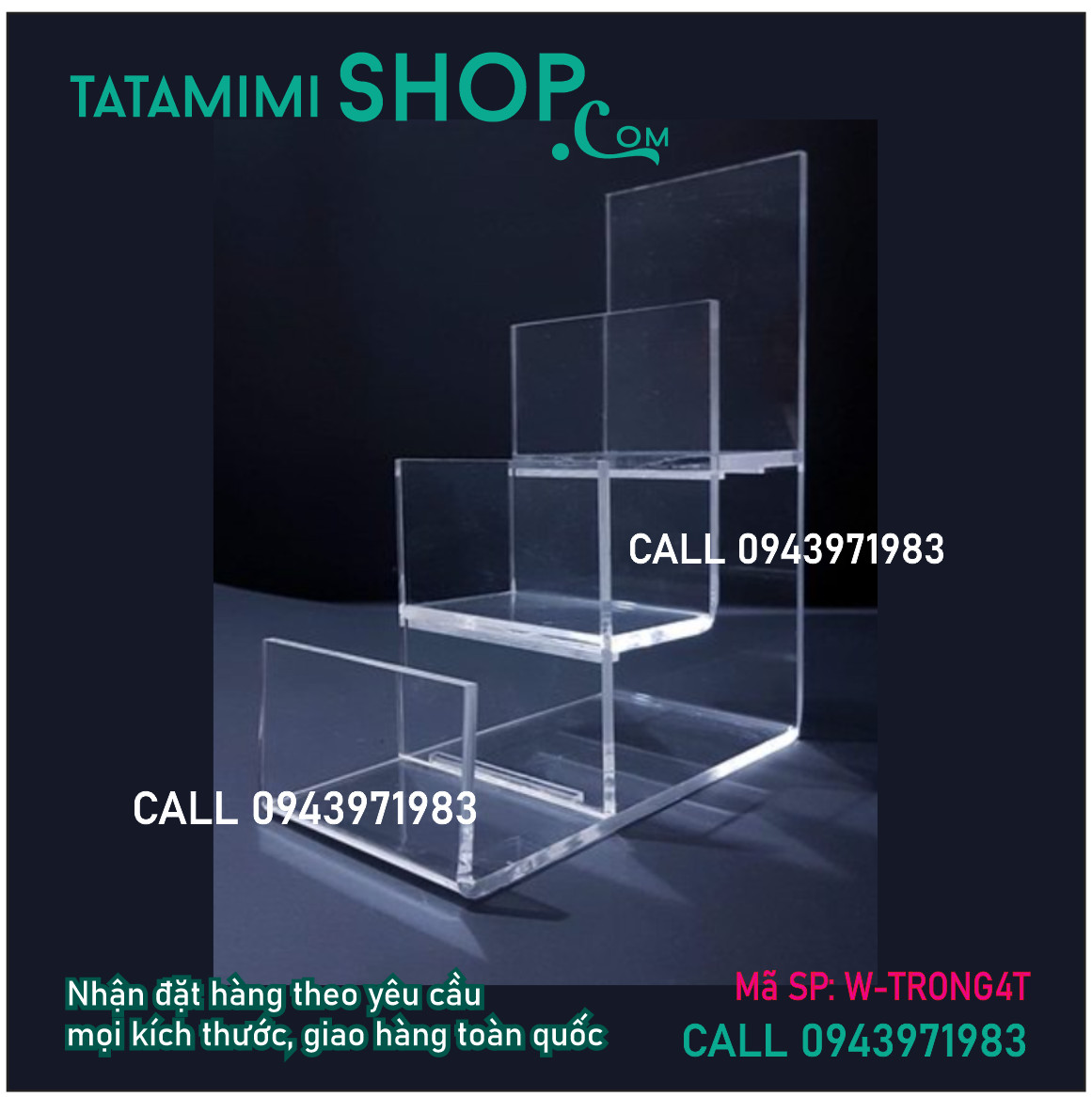 Kệ ví bằng mica trong hoặc mica màu