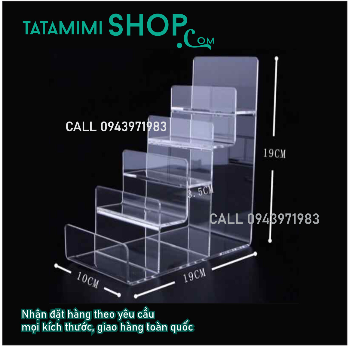 Có sẵn kệ ví- kệ kính bằng mica