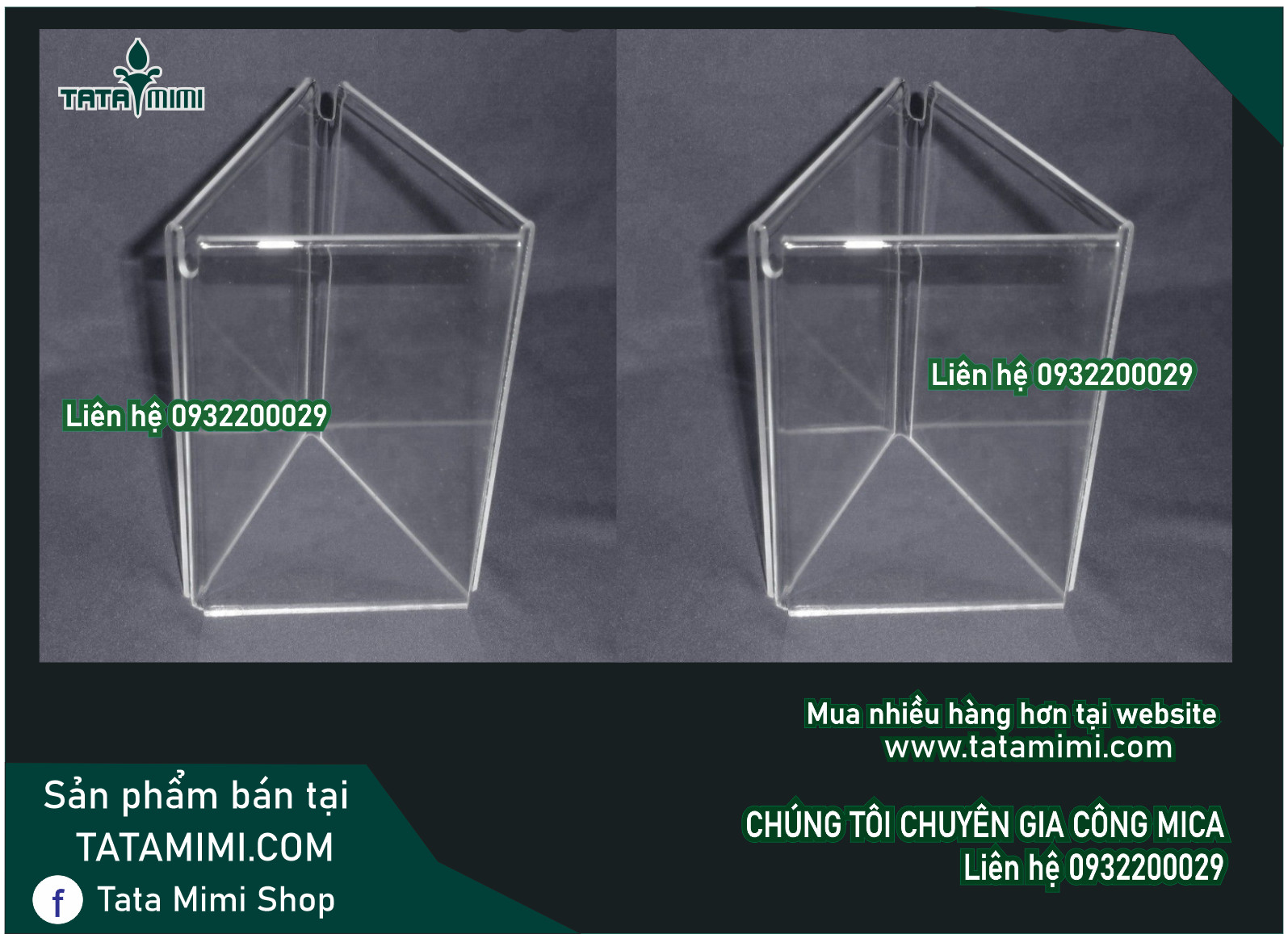 Biển 3 mặt xoay với mica màu kết hợp mica trong