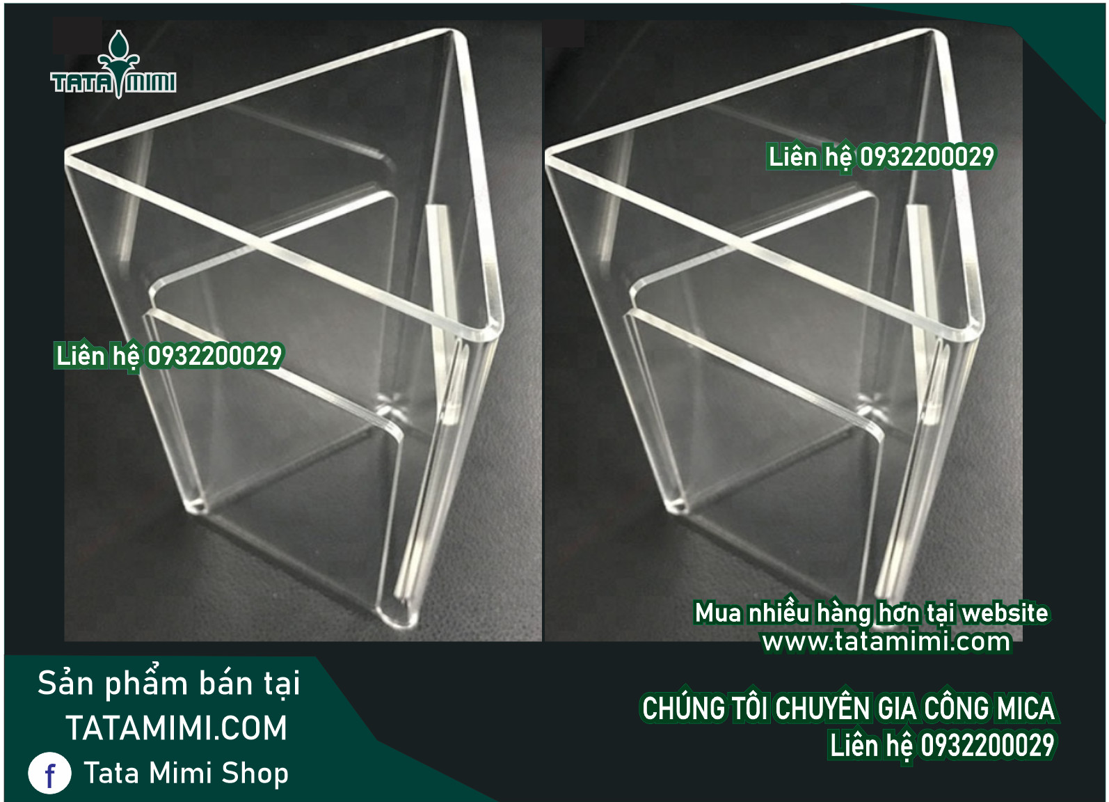 Biển 3 mặt xoay với mica màu kết hợp mica trong