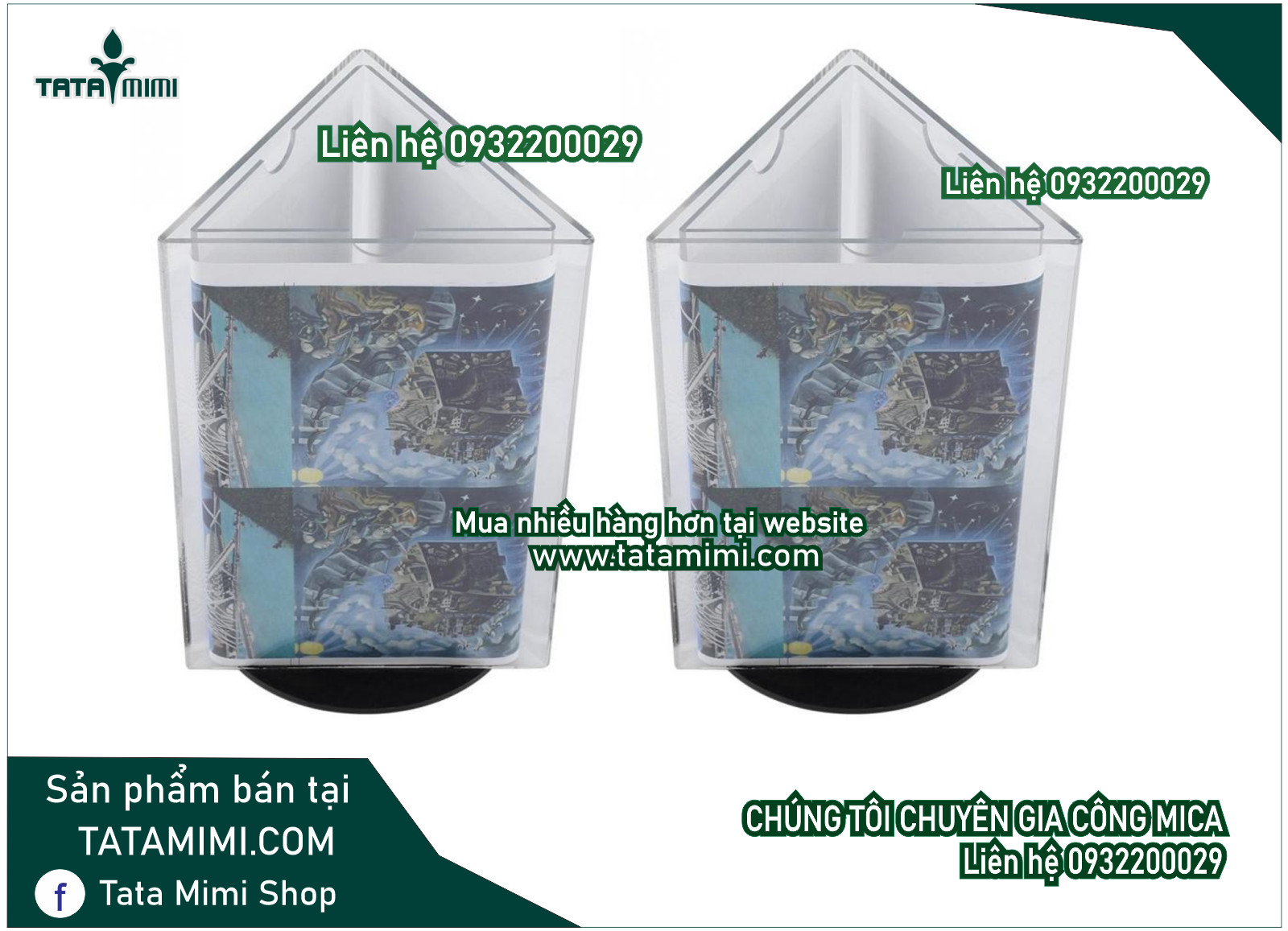 Biển 3 mặt xoay với mica màu kết hợp mica trong