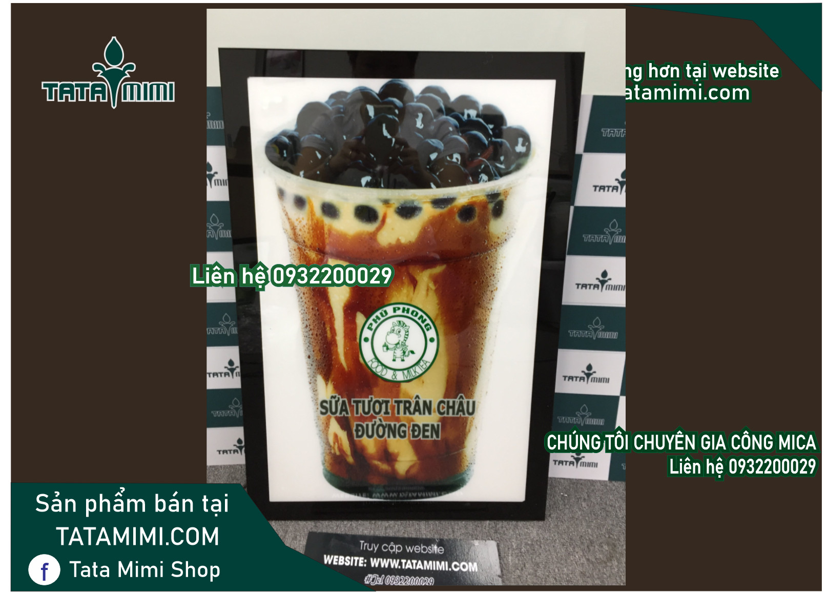 Khung mica có led và không có led