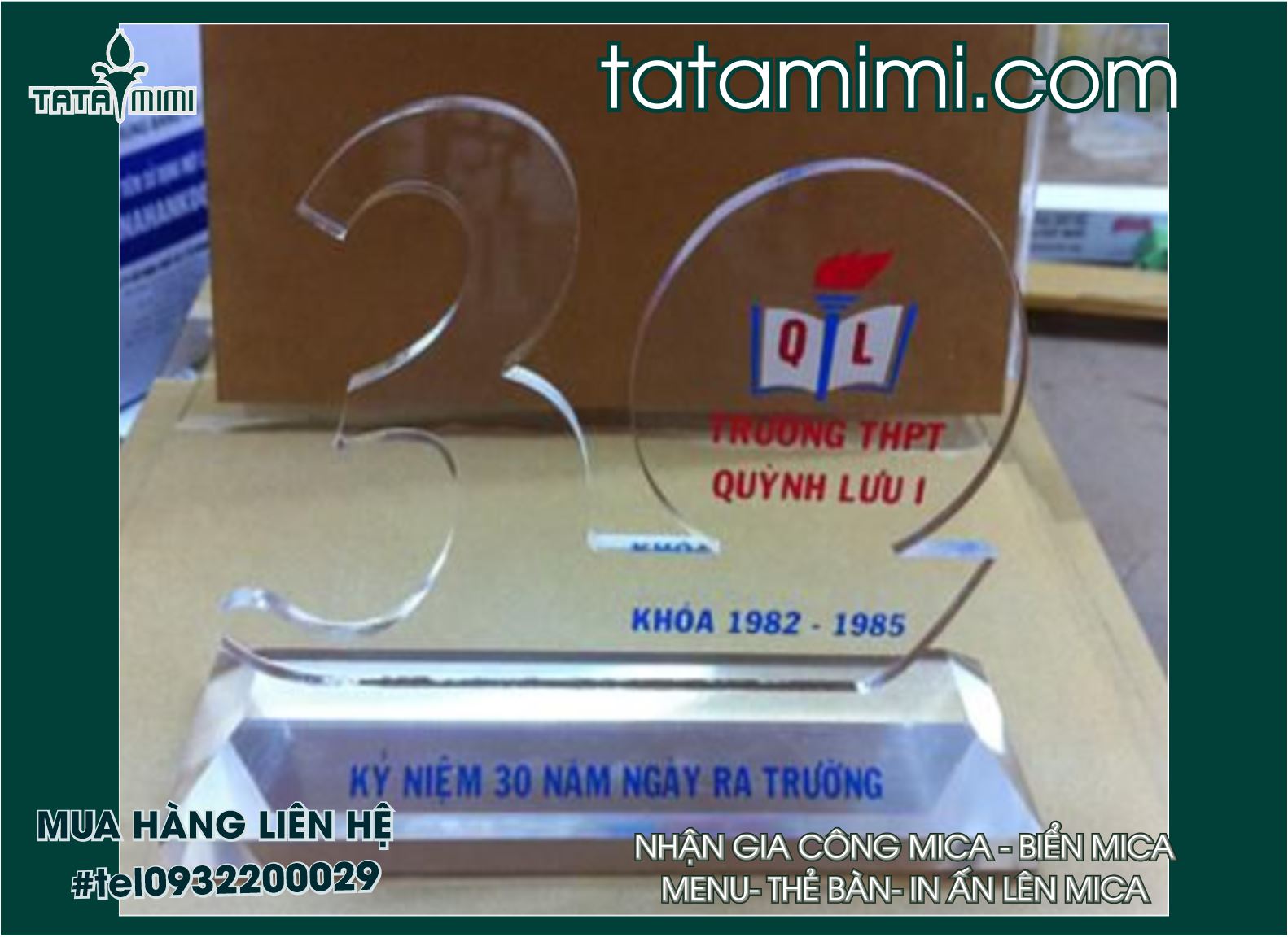 Kỉ niệm chương cúp vinh danh từ mica