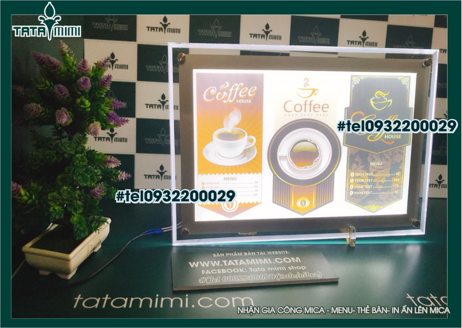 Biển Đèn Menu Mica LED trà sữa, các món ăn tại TP.HCM