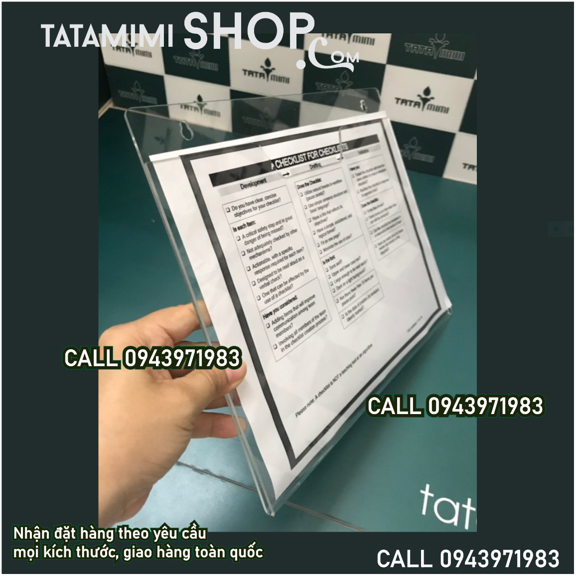 Kệ mica kệ checklist treo tường