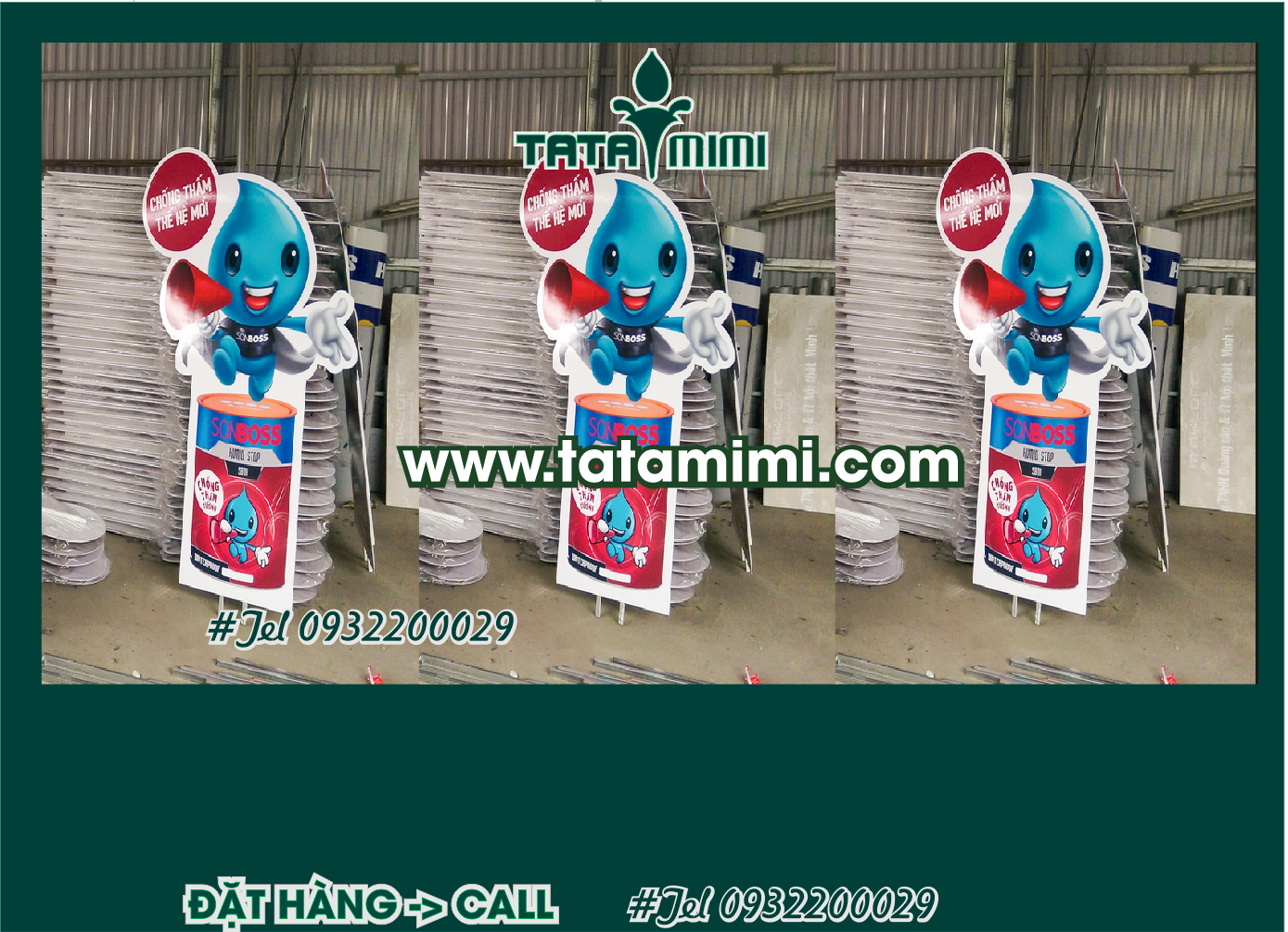 Standee thân sắt cố định