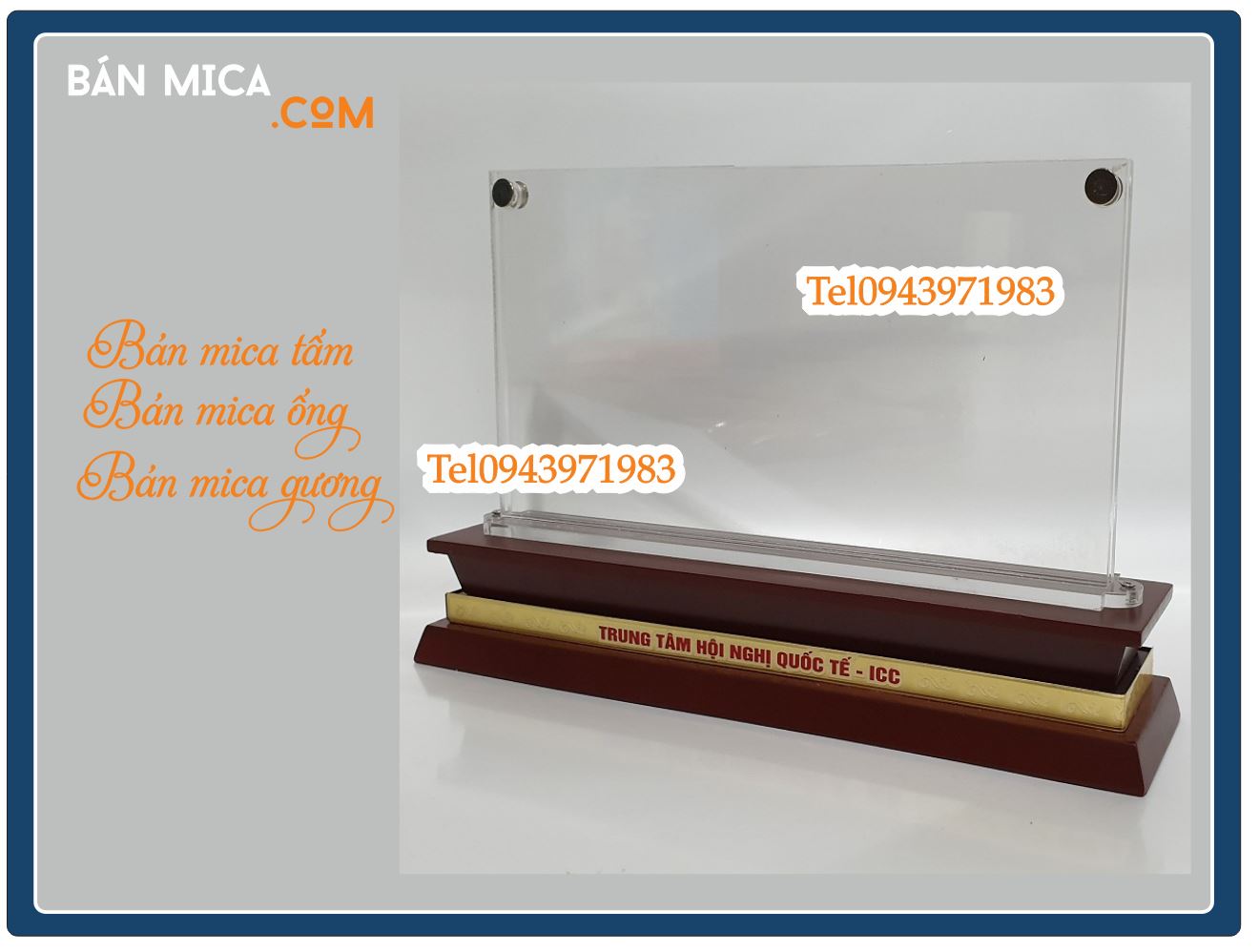 Biển chức danh để bàn với đế cao bao nhiêu