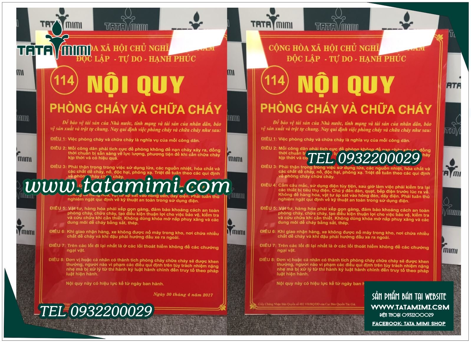 Bảng nội quy mọi người thường làm từ mica bồi decal