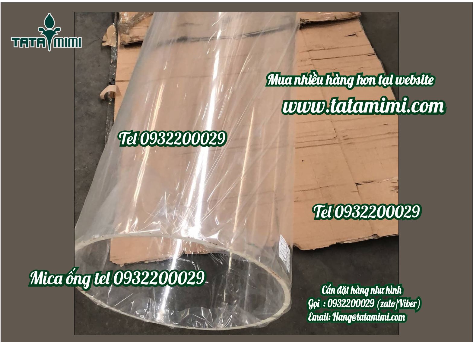 Ống mica đường kính lớn có nhận cắt theo yêu cầu