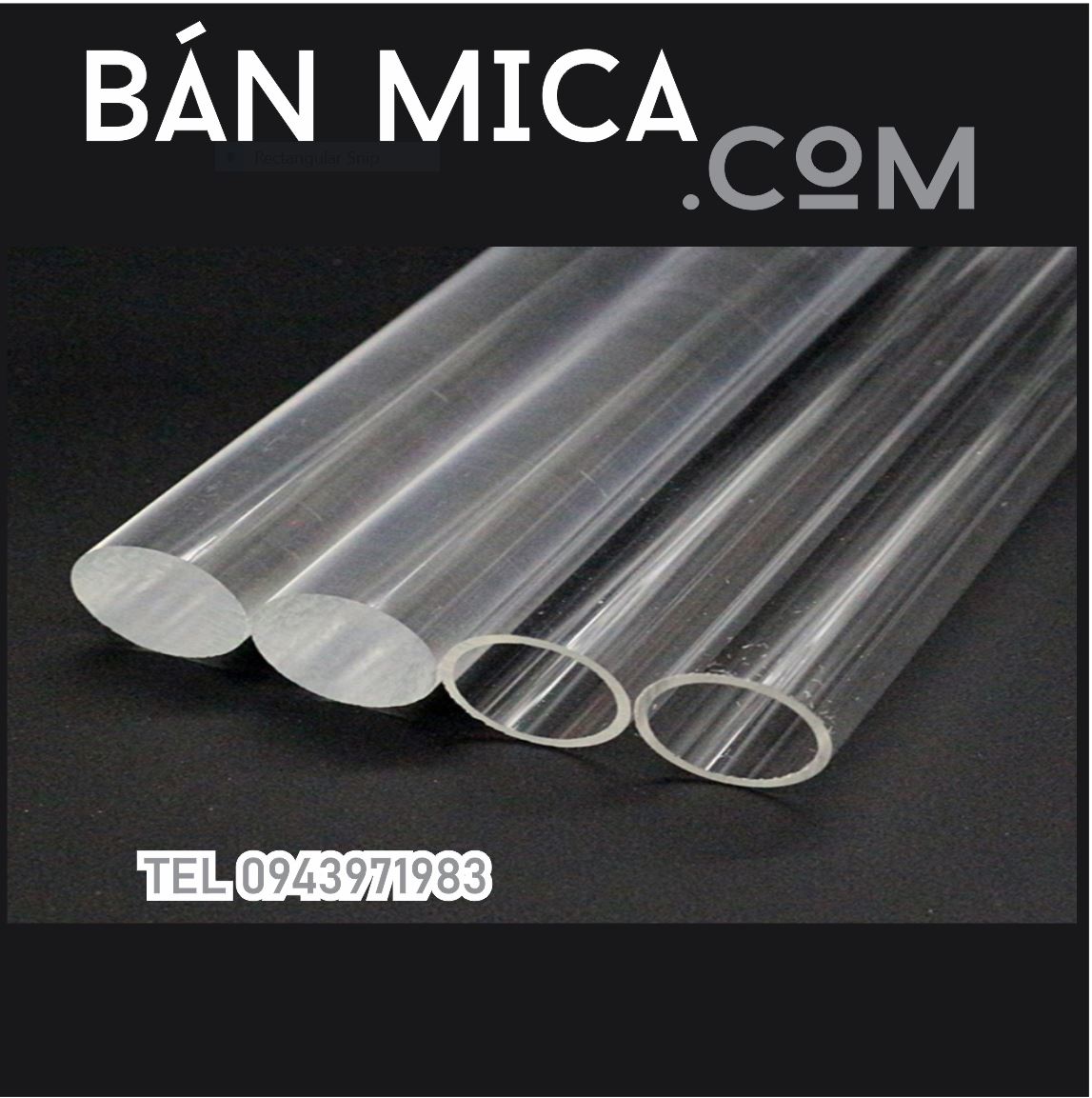 Ống mica đặc trong suốt và sủi bọt