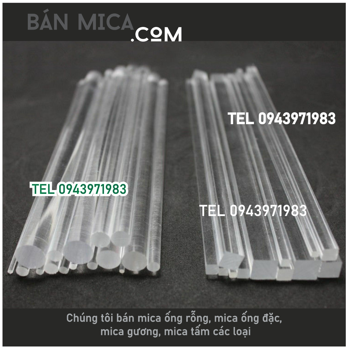 Ống mica kích thước tiêu chuẩn dài bao nhiêu