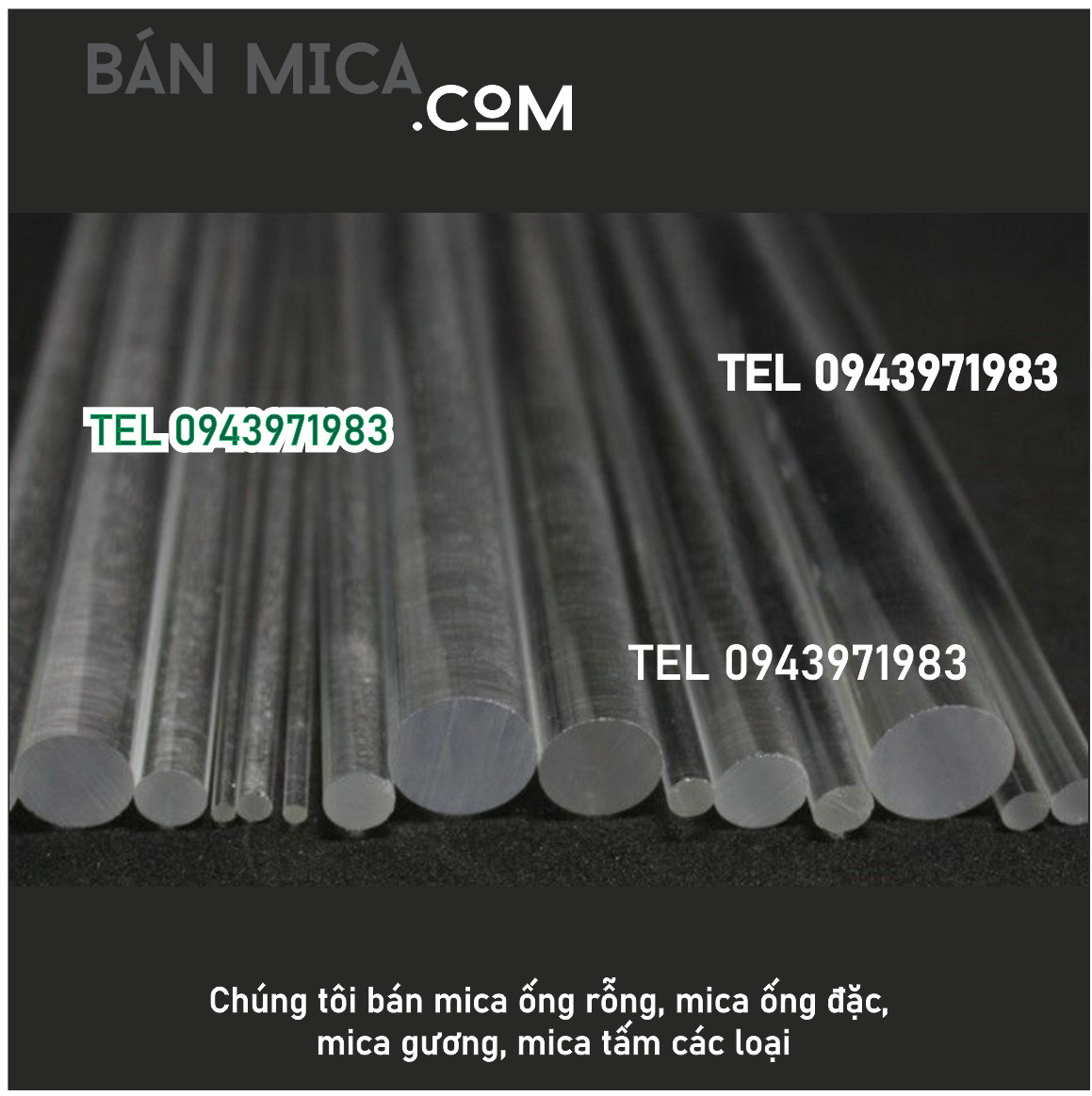 Ống mica đặc có đường kính bao nhiêu