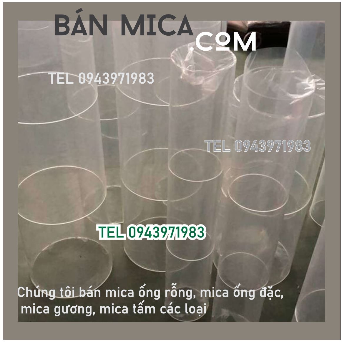 kho ống mica, ống acrylic trong