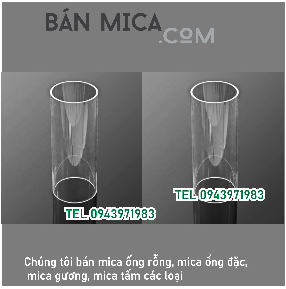 Ống mica d60mm dày 2mm dài 50cm có sẵn hàng