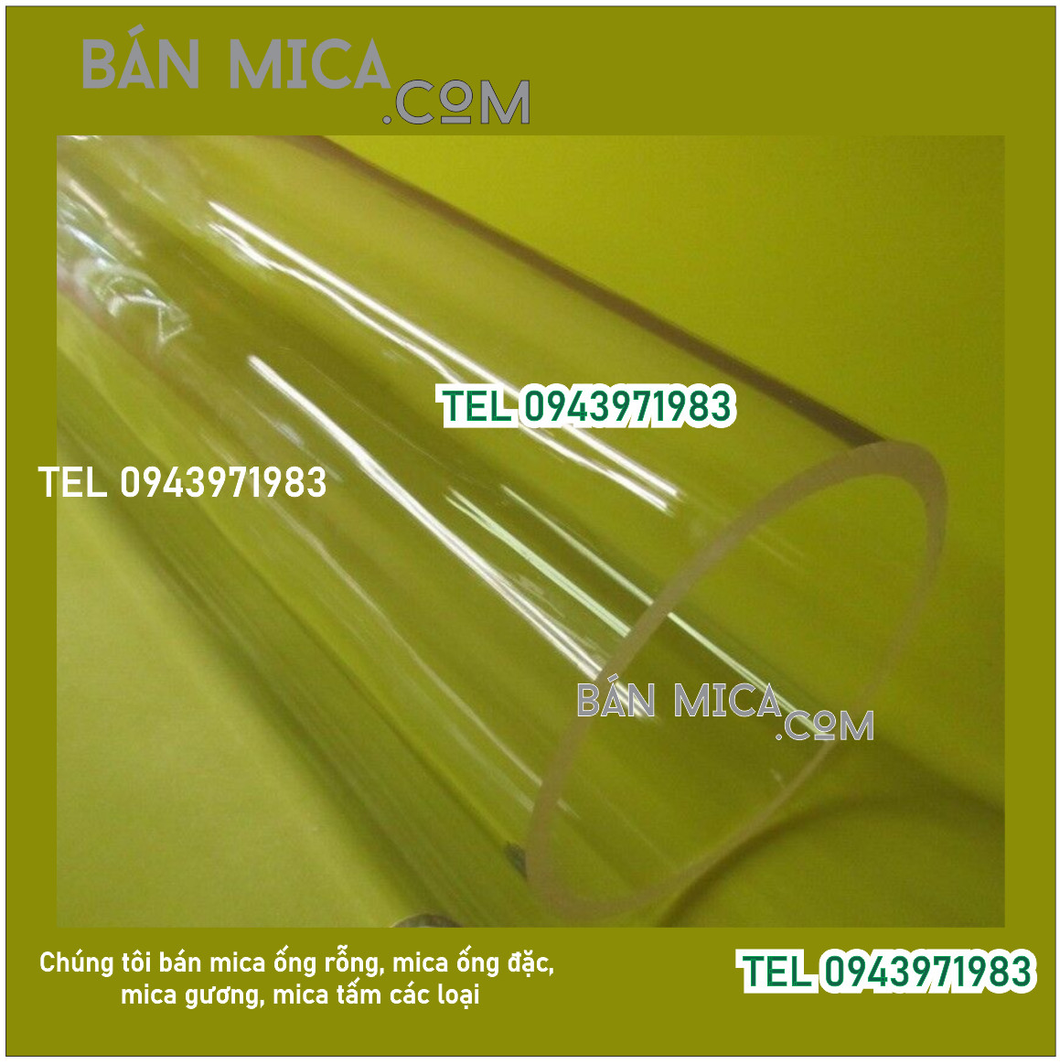 Bán ống mica nguyên ống và nhận cắt lẻ theo yêu cầu