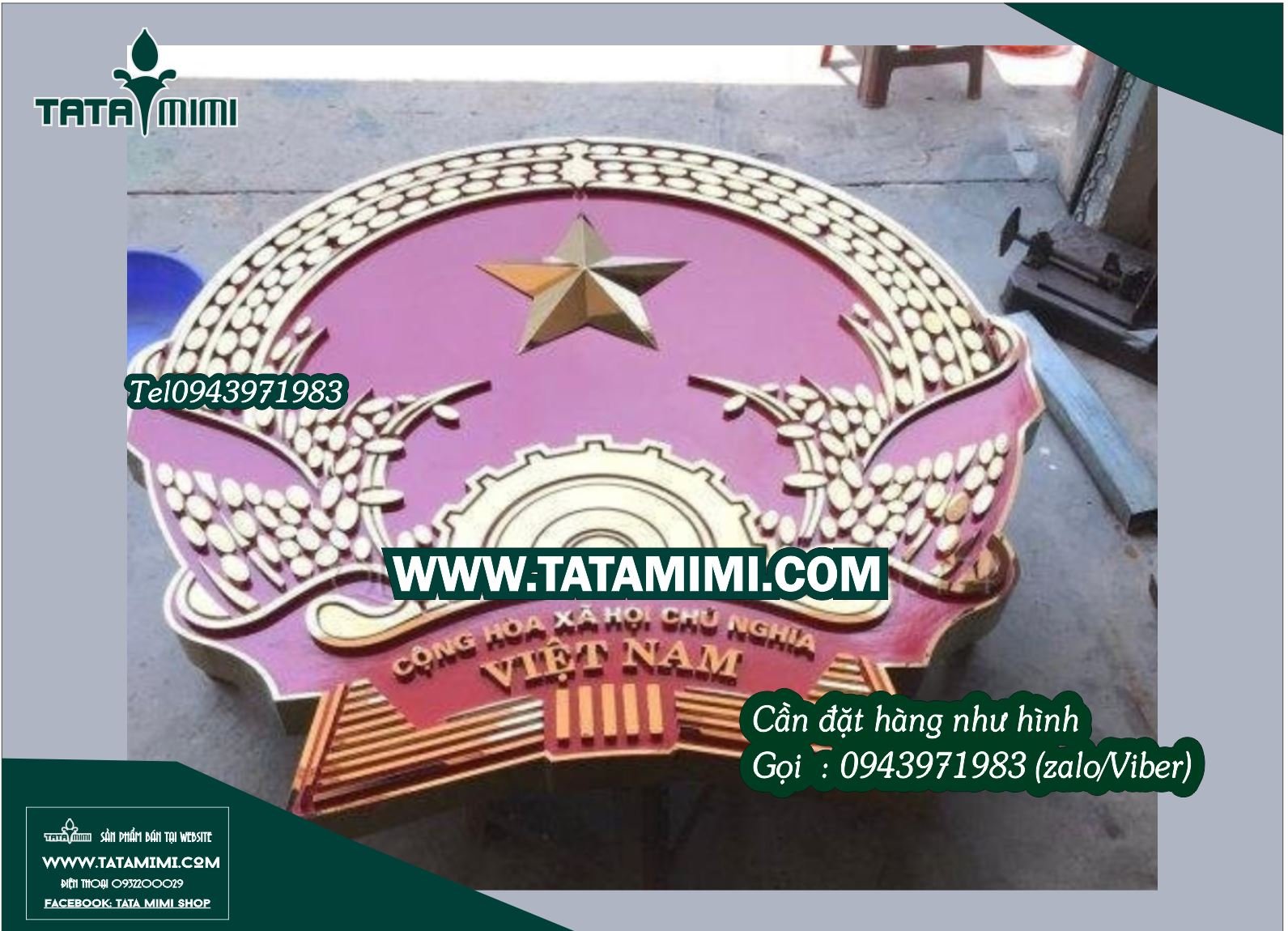 Quốc huy treo tòa nhà làm kích thước nào