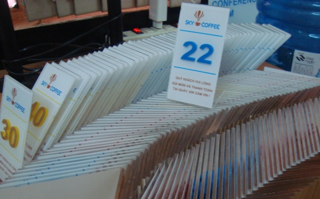 Thẻ số bàn trà sữa cafe Thẻ số bàn trà sữa cafe