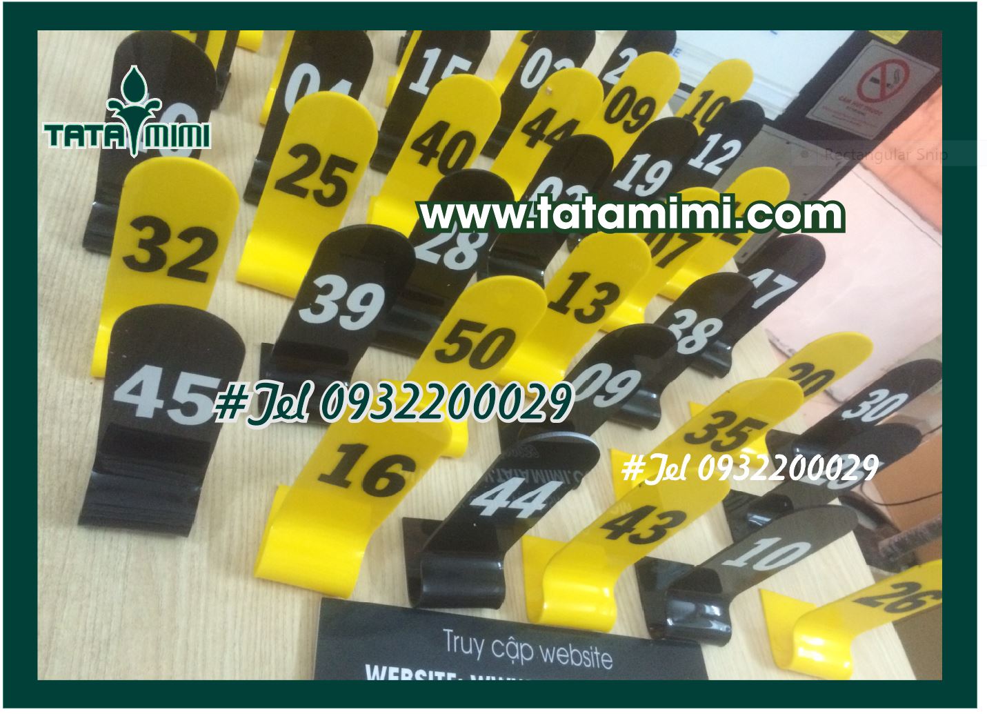 Thẻ bàn cà phê in theo logo thiết kế