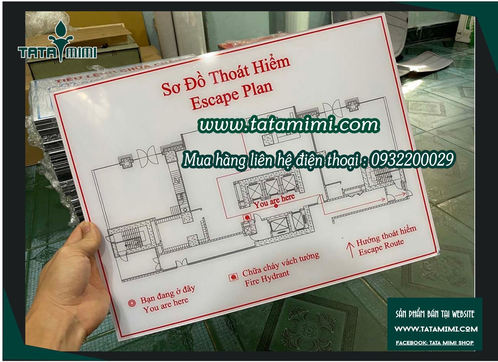 Biển dán tường từ mica in nội dung khác nhau