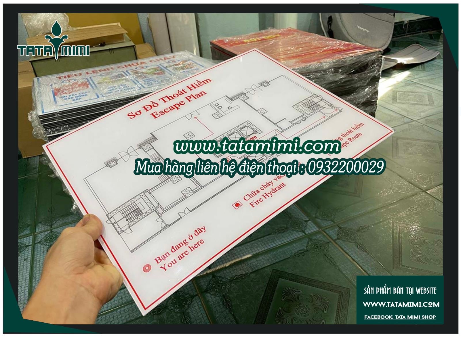 Sơ đồ thoát hiểm treo trong thang máy