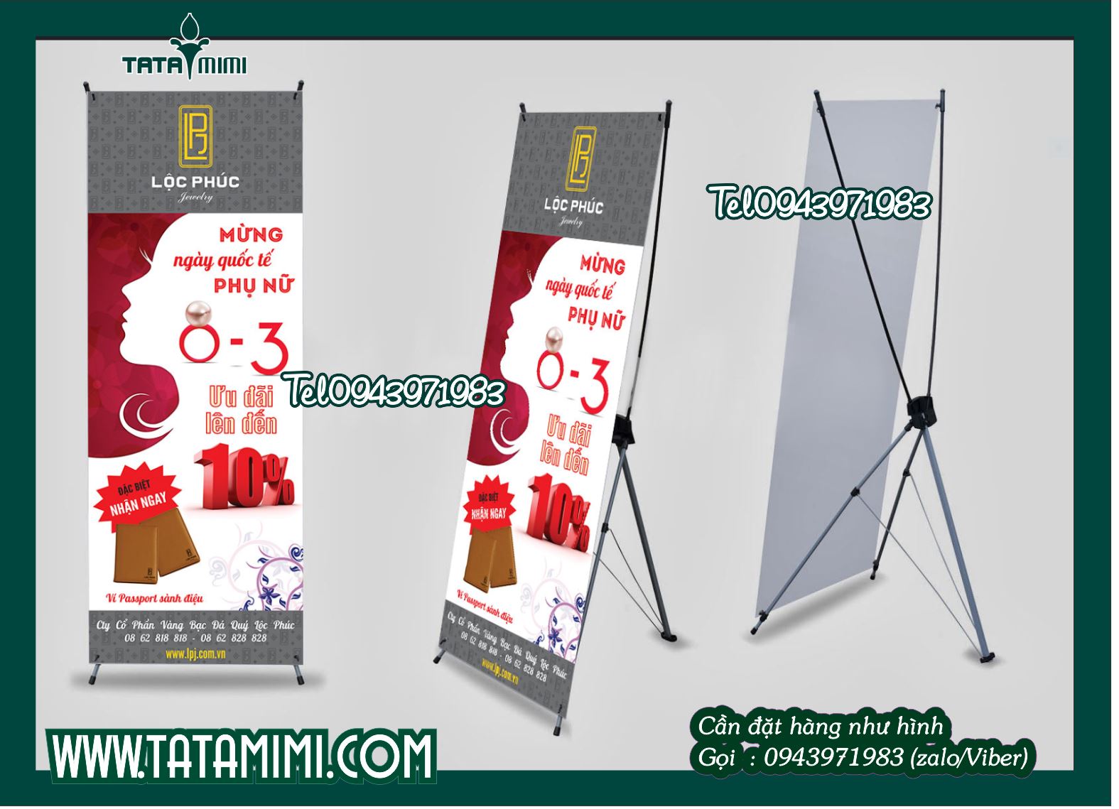 Standee khung sắt in ấn theo file thiết kế