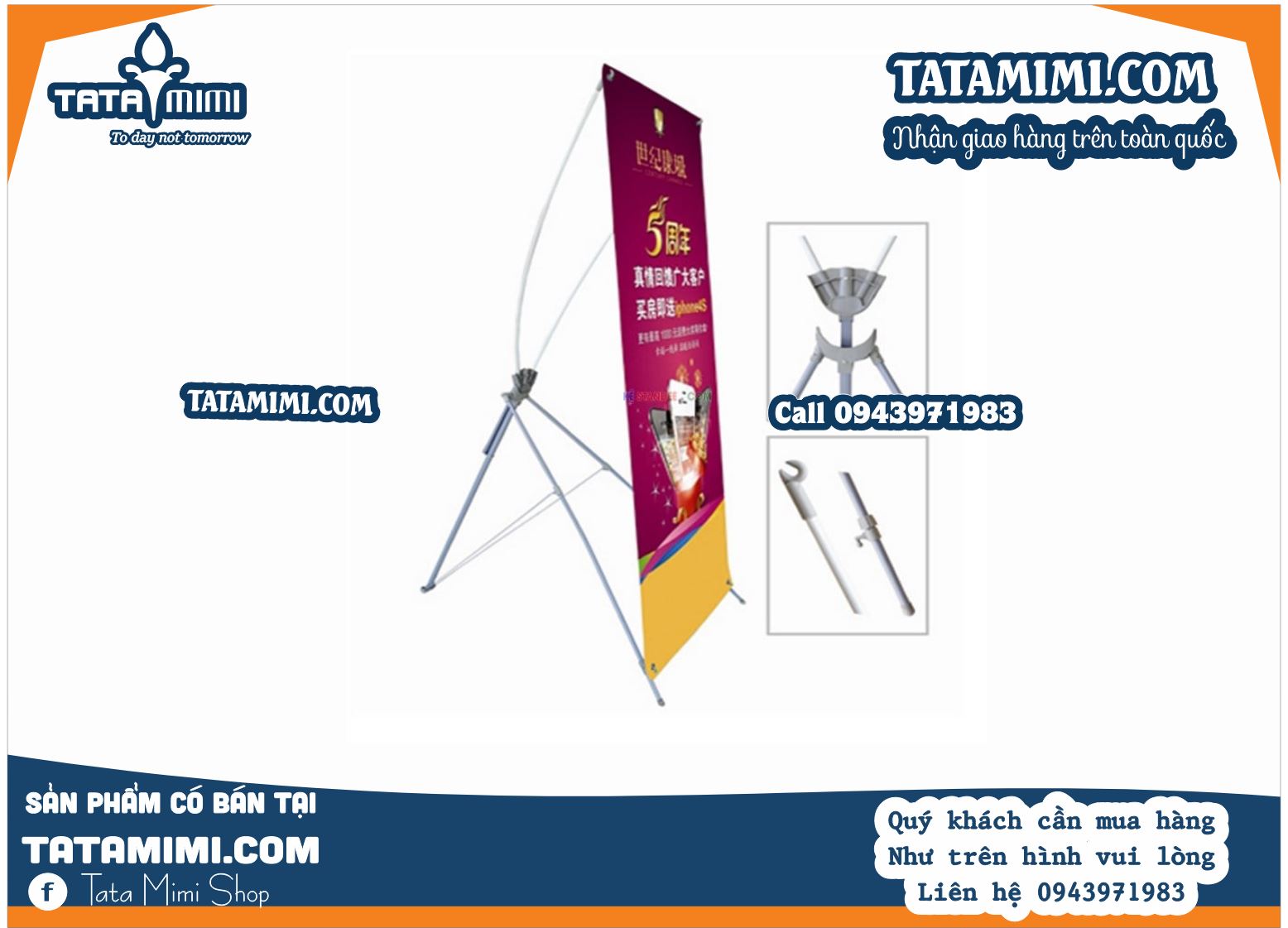 Giá cuốn gấp gọn nội dung in bạt