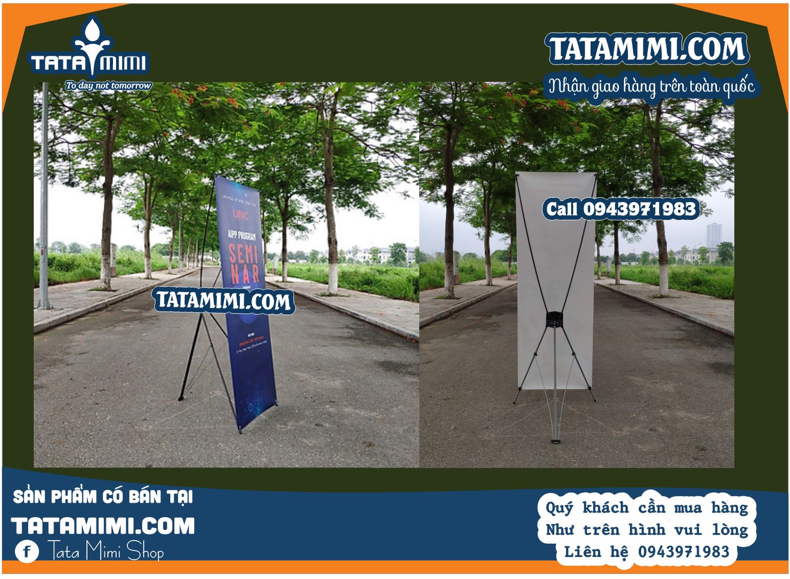 Standee chữ X giá cuốn kích thước bao nhiêu