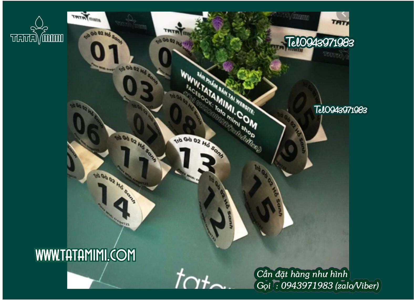 Thẻ để bàn inox chữ A chữ L in trực tiếp