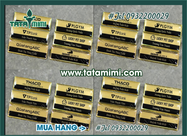 Biển tên nhân viên các nhà hàng thường dùng