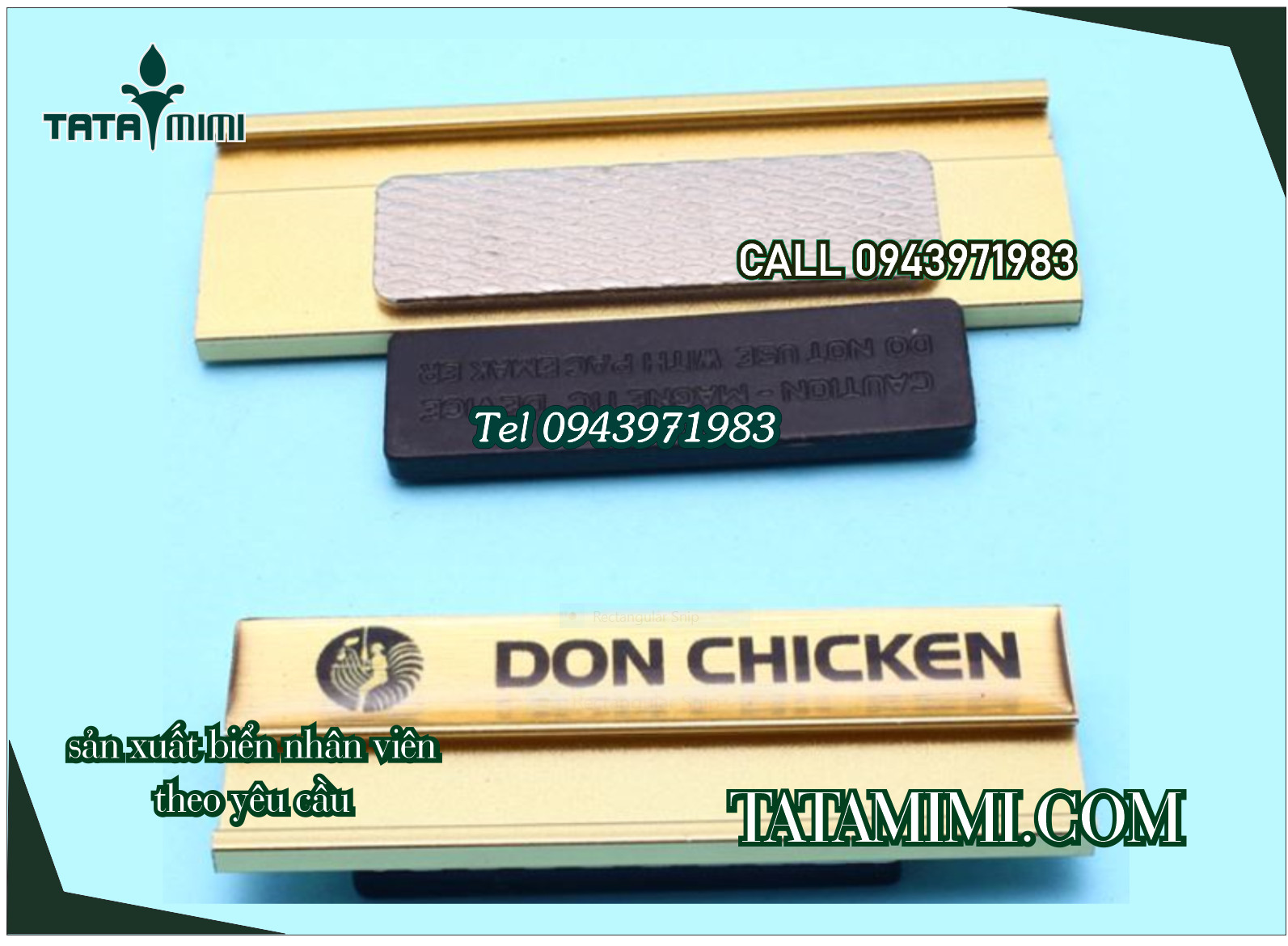 Thẻ tên nhân viên đeo áo màu vàng